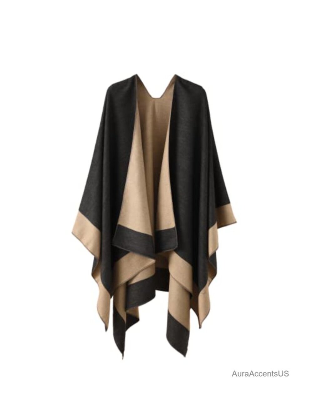 Shawl Wrap Elegant Knitted Cape Open Front Poncho Scarf Cardigan Coat